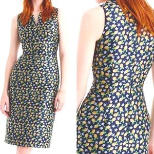 🍋 J. Crew Lemon Jacquard Dress
